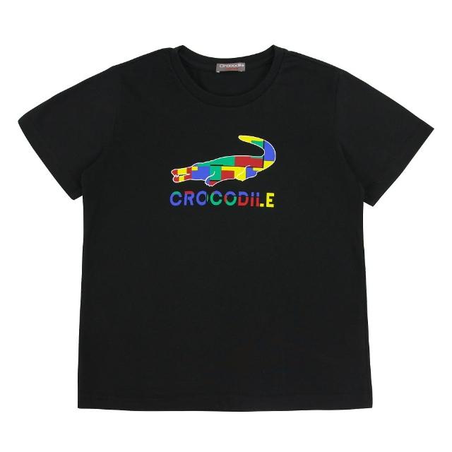【Crocodile Junior 小鱷魚童裝】『小鱷魚童裝』經典鱷魚拚色印圖T恤(產品編號 : C65411-09 大碼款)