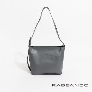 【RABEANCO】SANDRA寬背帶方形肩背包(灰藍)