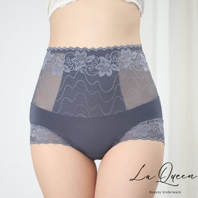 【LaQueen】水波蕾絲 高腰輕塑莫代爾內褲
