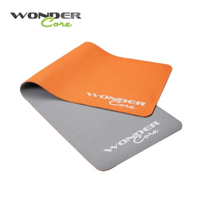 【Wonder Core】TPE 彈性防滑瑜珈墊(橘灰/6mm)