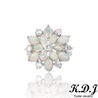 【K.D.J 圓融珠寶】花朵歐泊蛋白石戒指(活圍可調)