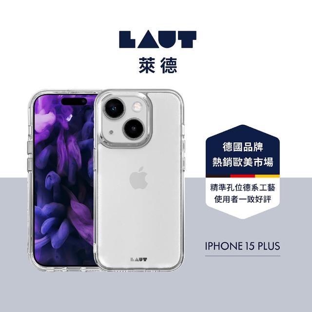 【LAUT 萊德】iPhone 15 Plus 晶透保護殼-透明(支援QI無線充電)