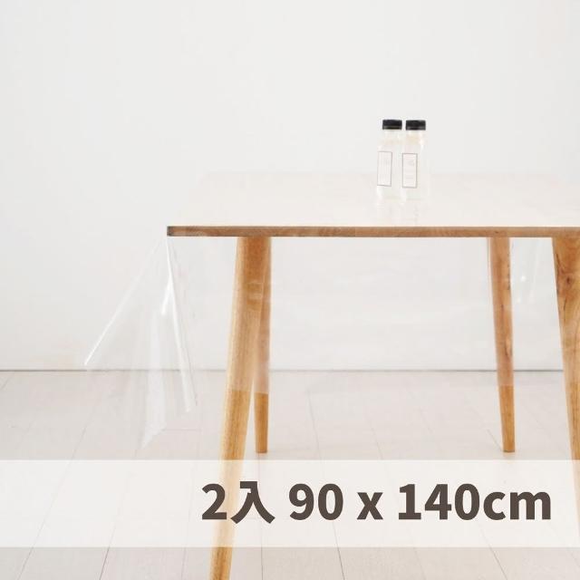 【CasaBella 美麗家居】2入 透明 防水桌巾 90x140cm(防水 防油 PVC 桌巾 桌布 野餐桌巾)