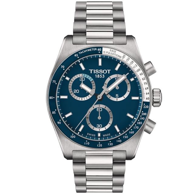 【TISSOT 天梭】PR516系列 三眼計時手錶-40mm 母親節 禮物(T1494171104100)