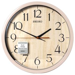 【SEIKO 精工】精工歐風仿木紋 滑動式秒針 靜音 時鐘 掛鐘塑膠外殼福利品SK048(QXA718A)