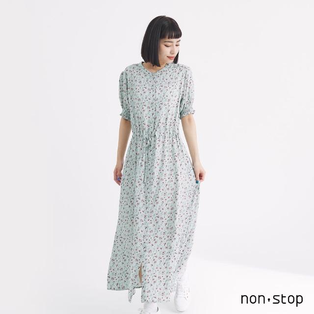 【non-stop】浪漫花卉綁帶洋裝-1色