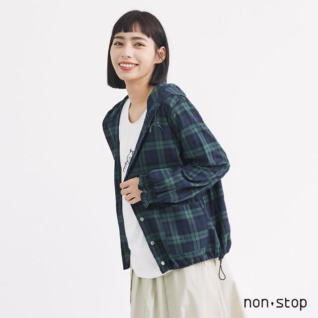 【non-stop】經典格紋連帽襯衫-1色