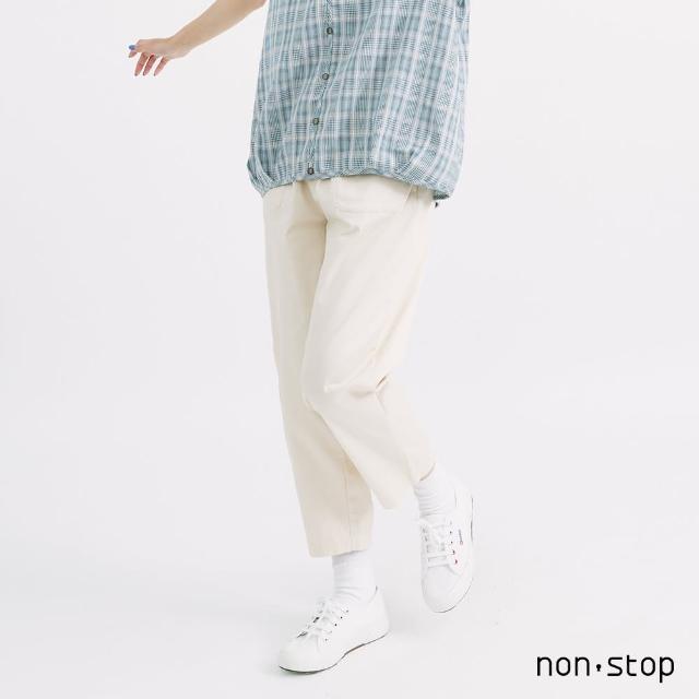 【non-stop】休閒棉質釦飾九分褲-1色