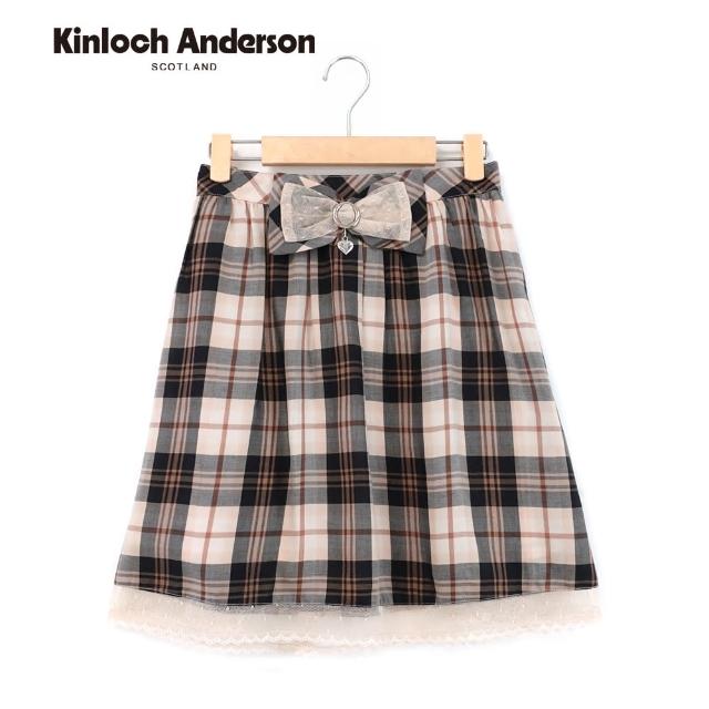 【Kinloch Anderson】氣質蕾絲網紗腰間配適格紋裙 金安德森女裝(KA0455409)