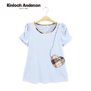 【Kinloch Anderson】俏麗格紋愛心小包短袖上衣 金安德森女裝(KA0555321)