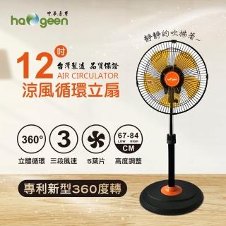【haogeen】12吋立式循環扇 空氣循環涼風電風扇 立扇/電扇(外旋式旋轉風扇)