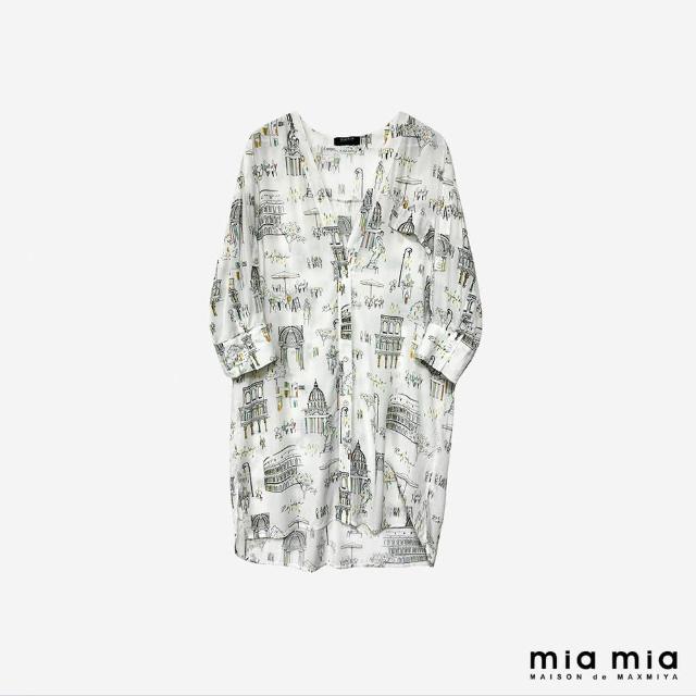 【mia mia】黑白建築圖長版上衣