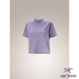 【Arcteryx 始祖鳥】女 Taema Crop Logo 快乾短袖圓領衫(藍香雜紫)