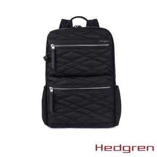【Hedgren】INNER CITY系列 RFID防盜 15.4吋 雙格層 後背包(菱格黑II)