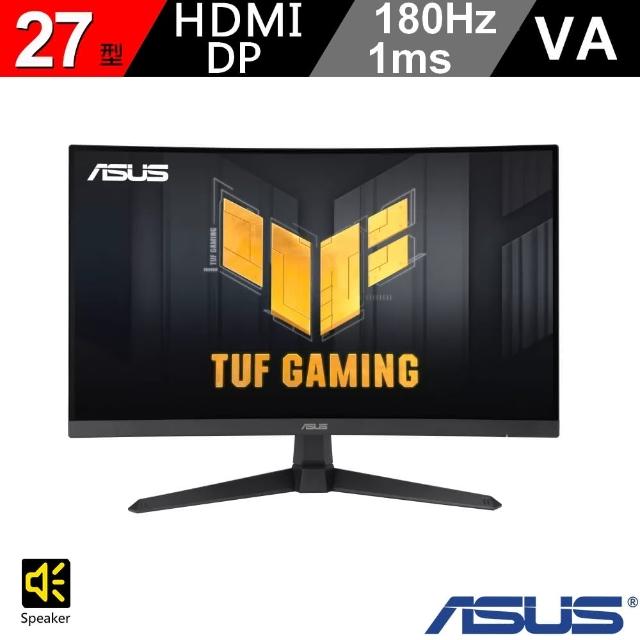 【ASUS 華碩】TUF Gaming VG27VQ3B 27型 Fast VA 180Hz FreeSync 曲面電競螢幕