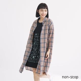 【non-stop】復古格紋襯衫領洋裝-2色