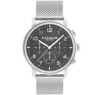【COACH】三眼計時米蘭帶時尚手錶-42mm/黑(14602607)