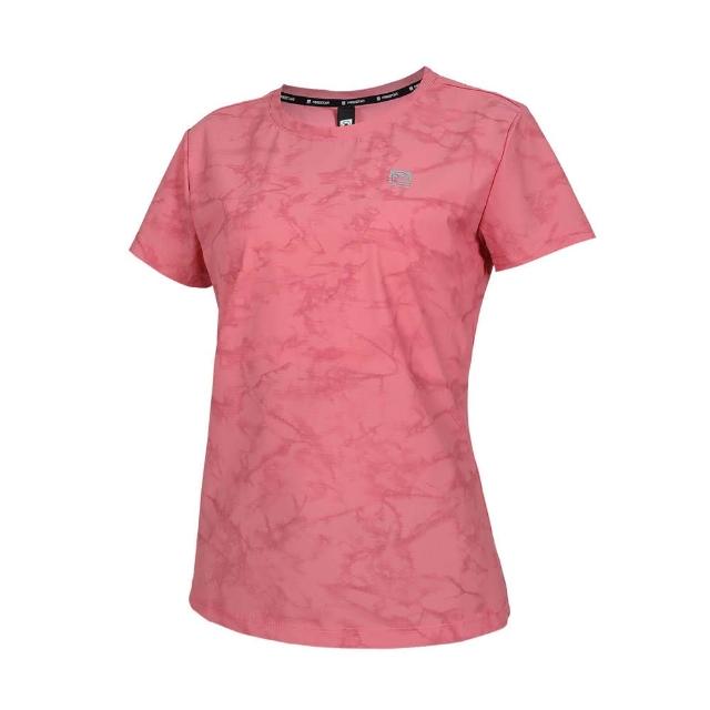 【FIRESTAR】女冰感印花短袖T恤-慢跑 涼感 上衣 休閒 運動 訓練 珊瑚粉銀(DL467-46)