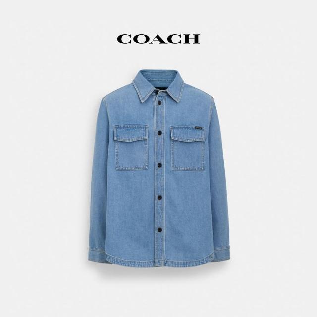 【COACH官方直營】丹寧襯衫外套-淺靛藍色(CM799)