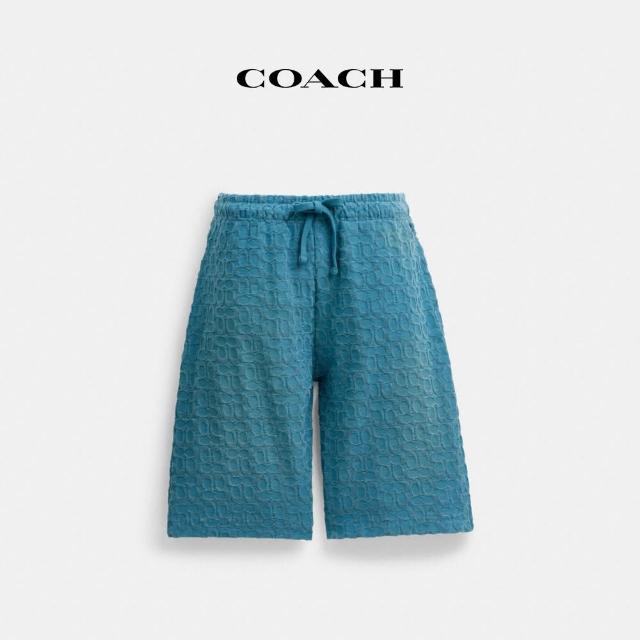 【COACH蔻馳官方直營】刷舊短褲-淺藍色(CJ887)