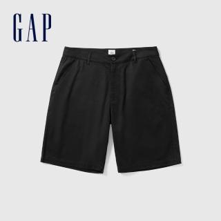 【GAP】男裝 純棉短褲-黑色(461258)