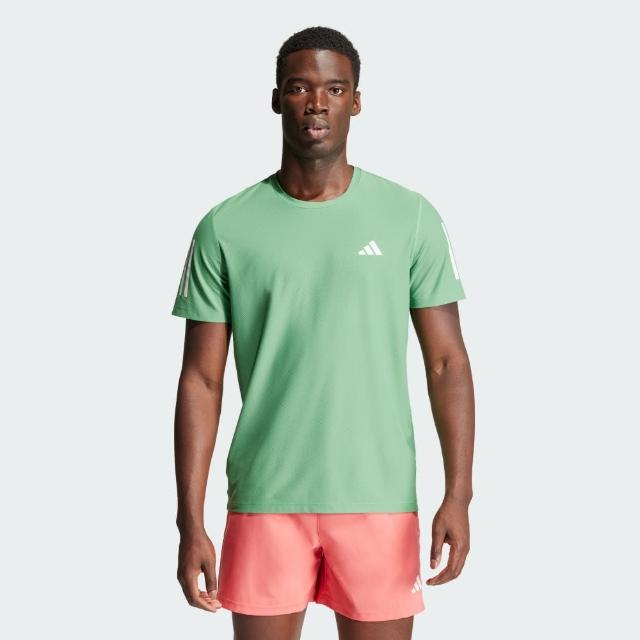 【adidas 愛迪達】上衣 男款 短袖上衣 運動 OTR B TEE 綠 IN1509