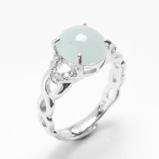 【寶石方塊】天然翡翠戒指-8*10mm-活圍設計-925銀飾-R0443