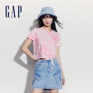 【GAP】女裝 純棉圓領短袖T恤-粉色(465319)