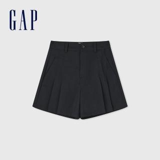【GAP】女裝 直筒短褲-黑色(465303)