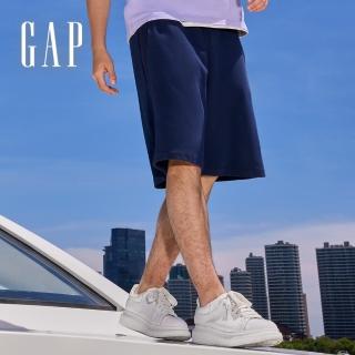 【GAP】男裝 Logo抽繩鬆緊短褲-海軍藍(465590)