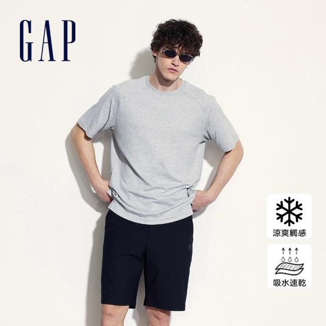 【GAP】男裝 圓領短袖T恤-灰色(464147)
