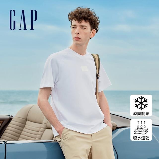 【GAP】男裝 圓領短袖T恤-白色(464147)