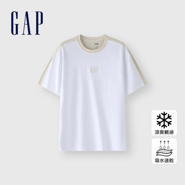 【GAP】男裝 Logo圓領短袖T恤-白色(464169)