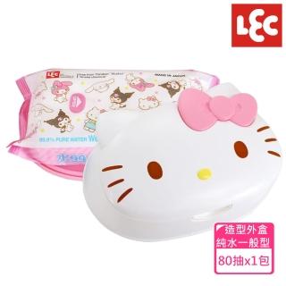 【日本LEC】HelloKitty造型盒裝純水濕紙巾(80抽x1包純水濕紙巾)