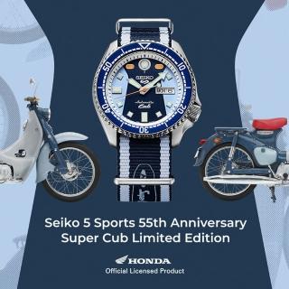 【SEIKO 精工】5 Sports X HONDA 本田小狼 聯名限量機械錶(SRPK37K1 4R36-15A0B)