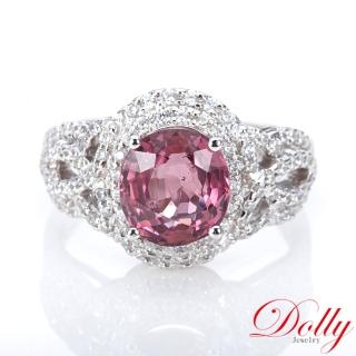 【DOLLY】2克拉 天然尖晶石18K金鑽石戒指(005)