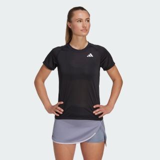 【adidas 愛迪達】TENNIS CLUB 短袖上衣(HS1450 女款運動上衣 吸濕排汗 網球上衣 黑)