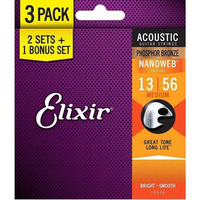 【ELIXIR】16546 13-56 Nanoweb 磷青銅 木吉他弦 三包裝