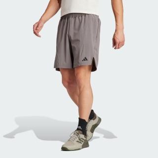 【adidas 愛迪達】運動短褲(IS3832 男款運動短褲 吸濕排汗 灰褐色)