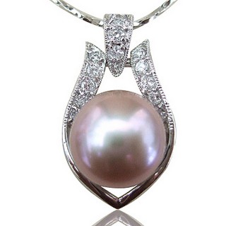 【小樂珠寶】頂級大粒徑珠子天然淡水珍珠項鍊(粉紫色稀有10-11mm大珠子)