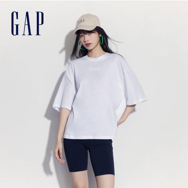 【GAP】女裝 Logo純棉圓領短袖T恤-白色(512840)