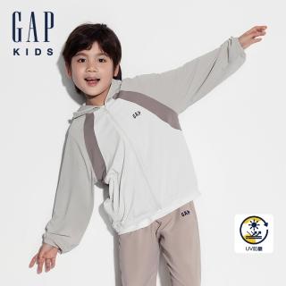 【GAP】男童裝 Logo防曬連帽外套-淺卡其(465974)