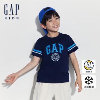 【GAP】男童裝 Logo小熊印花圓領短袖T恤-海軍藍(466207)