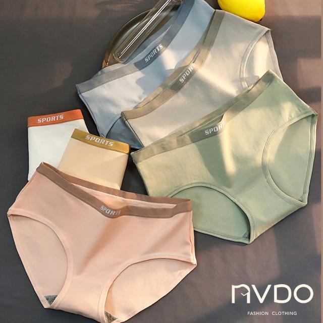 【NVDO】6件-運動風莫蘭迪色石墨烯中腰內褲(M-XL/顏色隨機/全棉褲底)