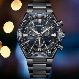 【CITIZEN 星辰】ATTESA 超級鈦 光動能 電波 計時手錶 男錶(CB5967-66L 慶端午/指針手錶/包粽)