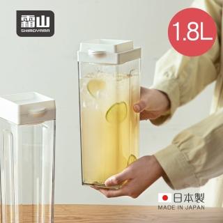 【SHIMOYAMA 霜山】日本製方形免開蓋自動出水冷水壺-1.8L(免開蓋水壺/涼水壺/冷泡茶瓶)