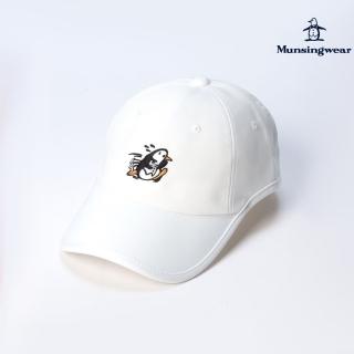 【Munsingwear】企鵝牌 女款白色精緻刺繡企鵝舒適可調節棒球帽 MLTE0C01