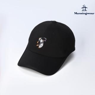 【Munsingwear】企鵝牌 女款黑色精緻刺繡企鵝舒適可調節棒球帽 MLTE0C01
