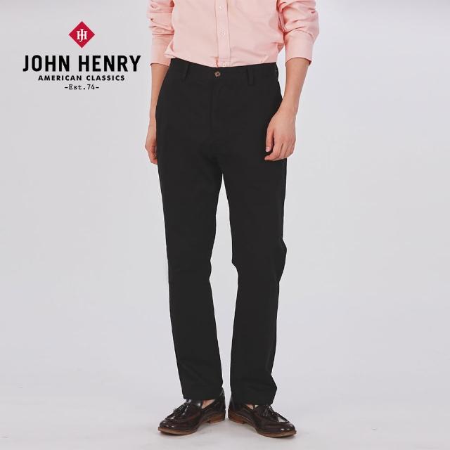 【JOHN HENRY】舒適修身長褲-黑色