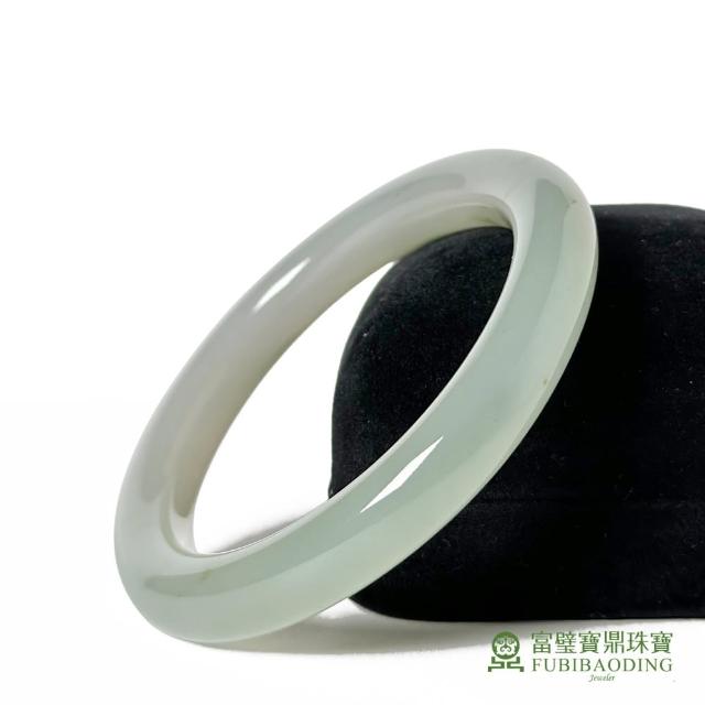 【Fubibaoding jeweler 富璧寶鼎珠寶】白糯種圓骨手鐲 福利品(天然A貨 翡翠 送禮 玉鐲 台灣圍17.3)